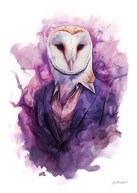 Barn Owl Portrait Painting