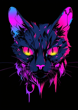 Cat Animal Neon Pet Friend