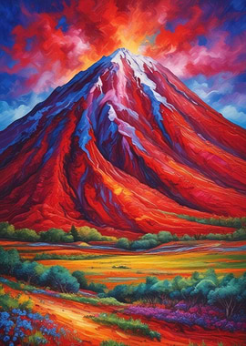 Volcano Painting