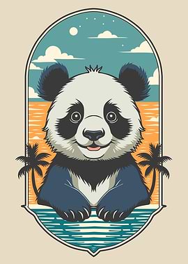 Cute Panda On Vacation