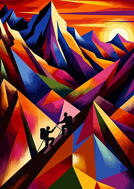 Rock climbing sunset wpap