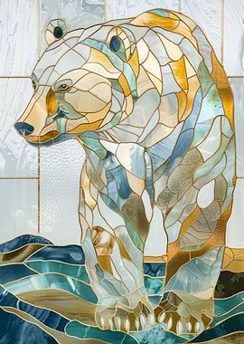 White Bear Gold Decor