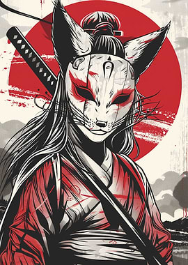 Samurai Girl Japan Art