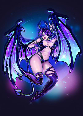 Pastel Winged Demon Pinup