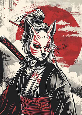 Samurai Girl Japan Art