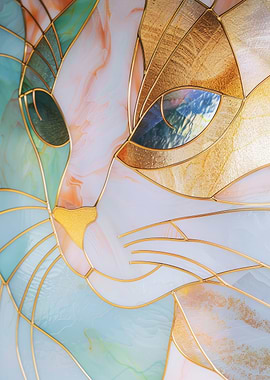 Cat Animal Gold Decor