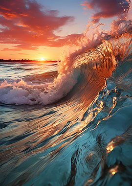 Waves in sunset