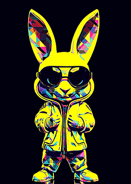 Rabbit style pop art