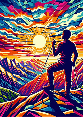 Rock climbing wpap pop art