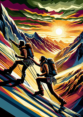 Rock climbing wpap pop art