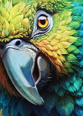 Sparkling parrot portrait