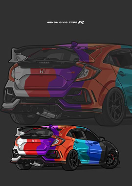 honda civic type r rainbow
