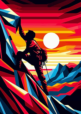 Rock climbing sunset wpap