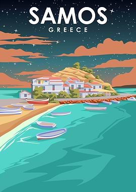 Samos Greece Travel Art