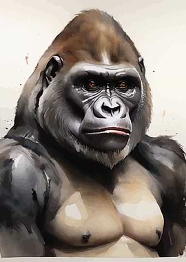 Gorilla Watercolor