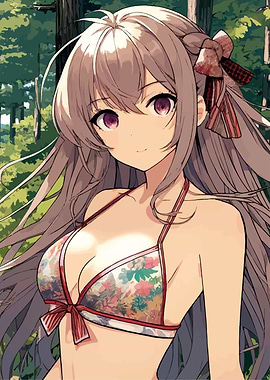 Bikini Anime Girl Hiking