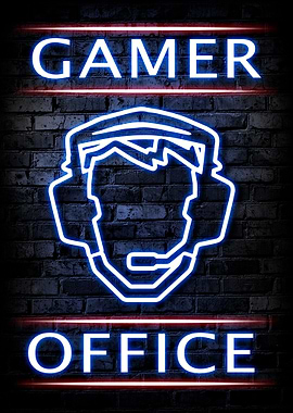 Gamer Office Neon Poster
