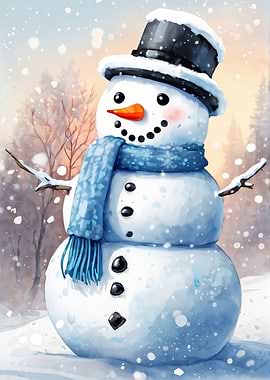 Cute Winter Snowman