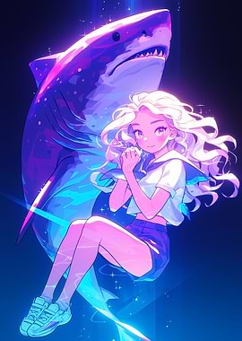 Anime Girl and Shark