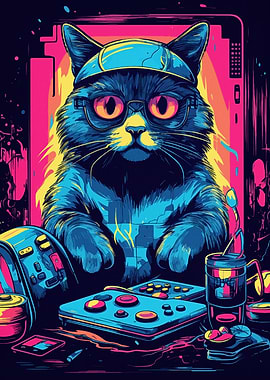 Cat Gamer Gaming