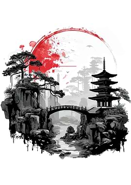 Japanese Black Red Nature