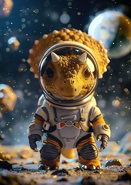 Cute Dinosaur Space Suit