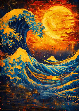 starry night wave japan