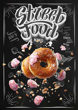 Street Food Donuts Flying