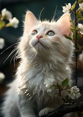 Cute Kitten Baby Blossoms