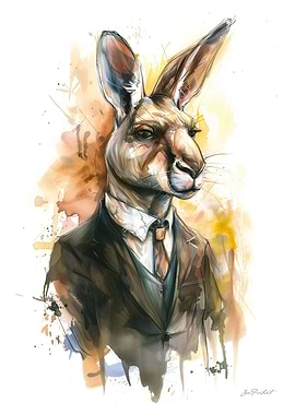 Kangaroo Painting Portrait