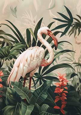 Botanical Flamingo