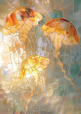 Jellyfish Gold Decor