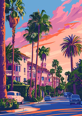 Beverly Hills Sunset Art