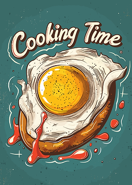 Cooking Time Egg Toast Art