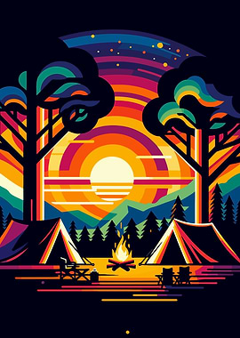 camping sunset wpap