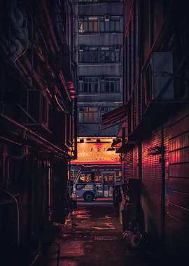 Street corner sunset