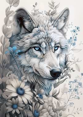 Ethereal Wolf Portrait