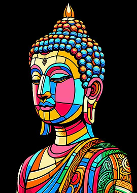 the Buddha wpap pop art