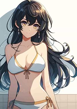 Anime Girl Against a Wall