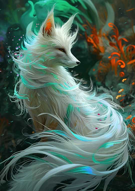 Fox Kitsune Colorful