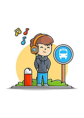 Happy Boy Listening Music