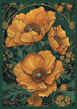 Garden Flower Art Noveau