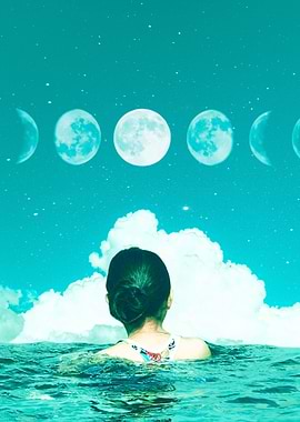 In The Pool with The Moon