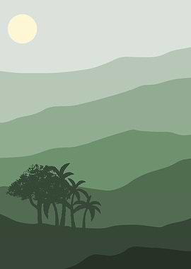 Abstract mountain with Sun