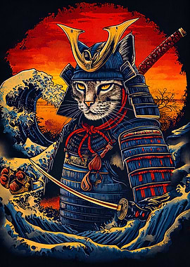japanese samurai cat