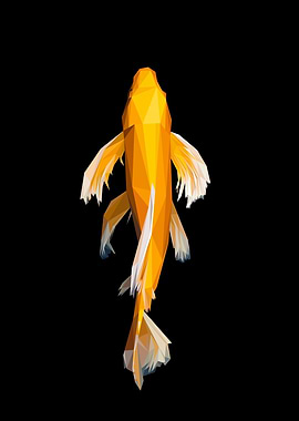 Abstract Yellow Koi Fish