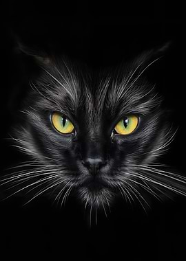 abstract black cat