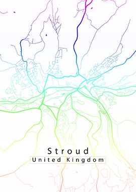 Stroud City Map rainbow