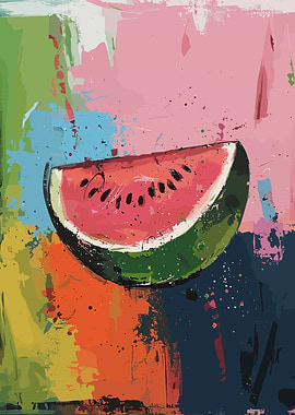Watermelon Symbol Flag Art