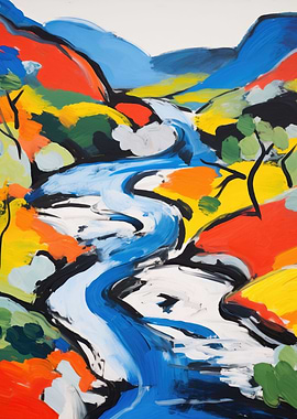 Abstract Painting River